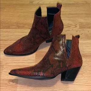 NastyGal Snakeprint ankle boots